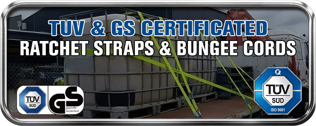 Uväzovacia a bungee šnúra s certifikáciou TUV GS