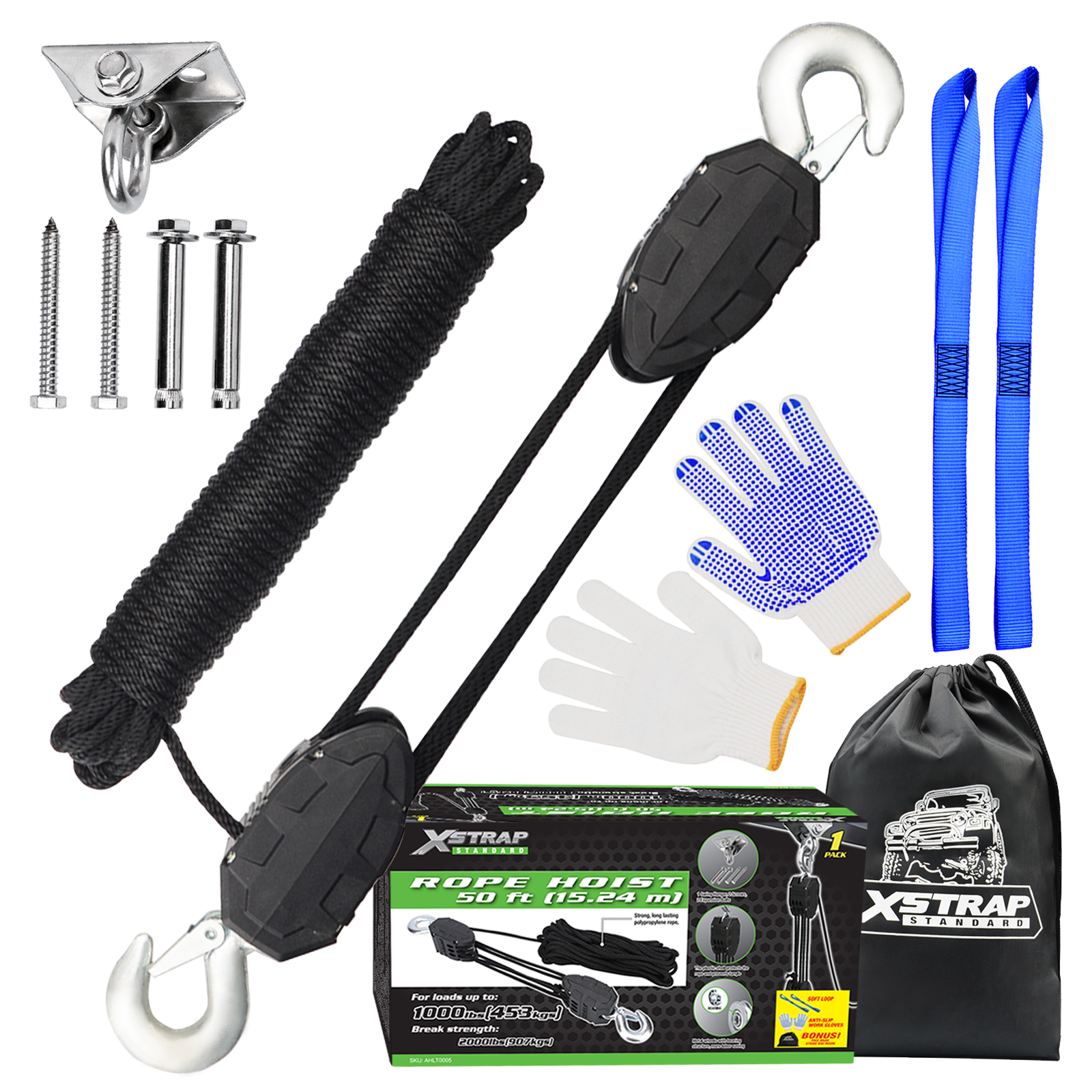 Xstrap AHLT0005 50-stopový lanový kladkostroj 1000 LB