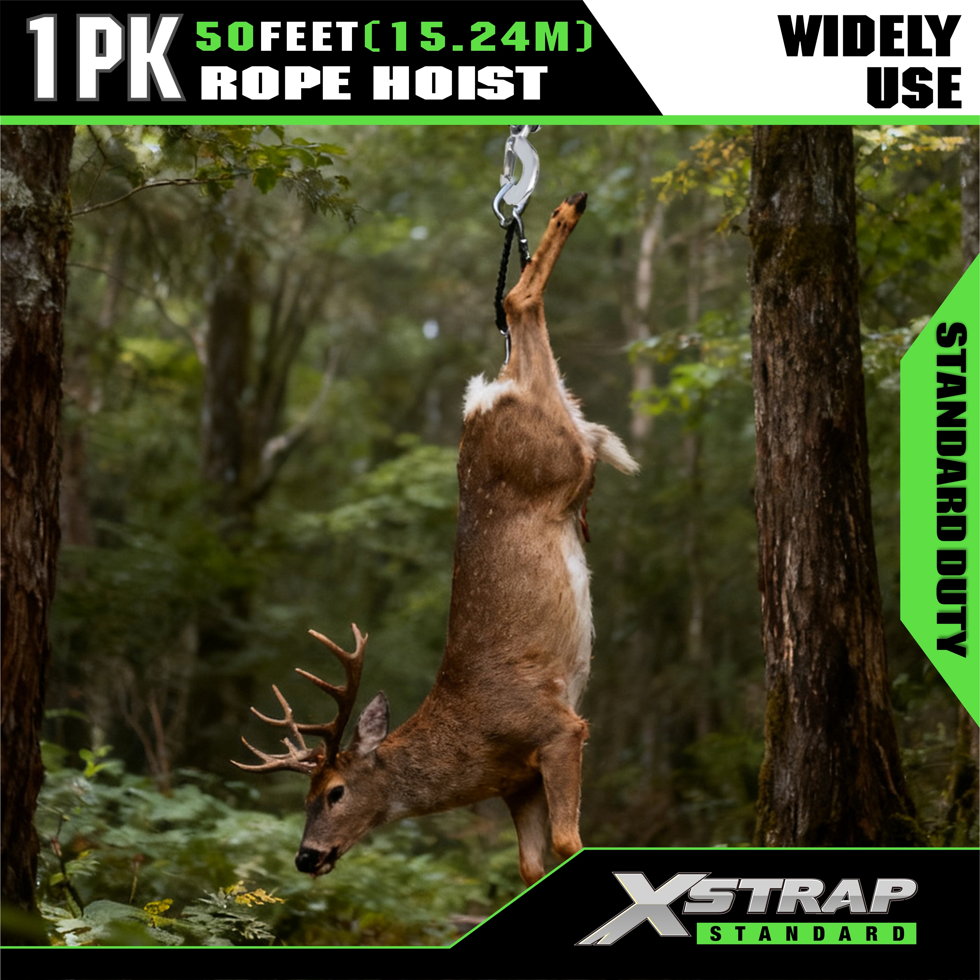 XSTRAP AHLT0003 Biely lanový kladkostrojový kladkostroj s kapacitou 1000 LB